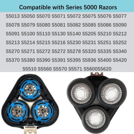 Gleway SH50/52 Replacement Heads Compatible with Philips Series 5000 Electric Shavers, Complete Head Compatible with Norelco Razor Series S5000 All Models Series 5000 S5252 S5270 S5271 More Gleway SH50/52 Replacement Heads Compatible with Philips Series 5000 Electric Shavers, Complete Head Compatible with Norelco Razor Series S5000 All Models Series 5000 S5252 S5270 S5271 More