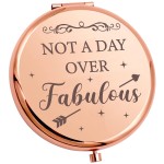 YSUNM Ming Heng Inspirational Travel Compact Makeup Rose Gold Mirror Women Gifts Not a Day Over Fabulous for Mom,Sister or Aunt,Daughters, Friends, Classmates, Birthday Gift