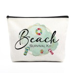 Beach Bag Beach Makeup Bag Beach Bags for Women Funny Beach Decor Funny Beach Gifts Beach Lover Gifts Beach Accessories Supplies Birthday Gifts for Women Girls Friends Bestie Sister Beach Survival Kit