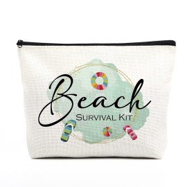 Beach Bag Beach Makeup Bag Beach Bags for Women Funny Beach Decor Funny Beach Gifts Beach Lover Gifts Beach Accessories Supplies Birthday Gifts for Women Girls Friends Bestie Sister Beach Survival Kit