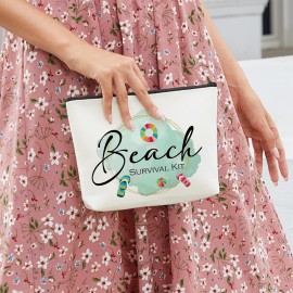 Beach Bag Beach Makeup Bag Beach Bags for Women Funny Beach Decor Funny Beach Gifts Beach Lover Gifts Beach Accessories Supplies Birthday Gifts for Women Girls Friends Bestie Sister Beach Survival Kit