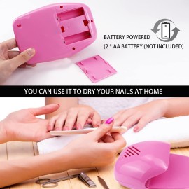 Portable Nail Dryer - Quick Dry Air Blower for Regular Polish, Fingernail and Toenail Art - Fan Machine