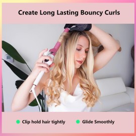 ORYNNE Digital Ceramic Curling Iron - 1 Inch Barrel for Bouncy Curls & Waves, Argan Oil Infused, Dual Voltage, Fast Heat Up