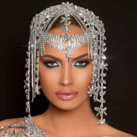 STONEFANS 1920s Rhinestone Headpiece Cap Silver Bridal Flapper Head Chain Headband Prom Gatsby Cleopatra Hair Accessories for Women Costume (Silver1) STONEFANS 1920s Rhinestone Headpiece Cap Silver Bridal Flapper Head Chain Headband Prom Gatsby Cleopatra Hair Accessories for Women Costume (Silver1)