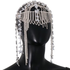 STONEFANS 1920s Rhinestone Headpiece Cap Silver Bridal Flapper Head Chain Headband Prom Gatsby Cleopatra Hair Accessories for Women Costume (Silver1) STONEFANS 1920s Rhinestone Headpiece Cap Silver Bridal Flapper Head Chain Headband Prom Gatsby Cleopatra Hair Accessories for Women Costume (Silver1)