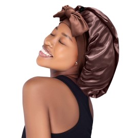 Satin Silk Bonnet Hair Cap: Long Bonnets with Elastic Tie Band Adjustable Straps Jumbo Size Sleep for Sleeping Comfortable - Stretchy Tie Band Bonnets for Women Long Braid Curly Hair No Slip-Off Satin Silk Bonnet Hair Cap: Long Bonnets with Elastic Tie Band Adjustable Straps Jumbo Size Sleep for Sleeping Comfortable - Stretchy Tie Band Bonnets for Women Long Braid Curly Hair No Slip-Off
