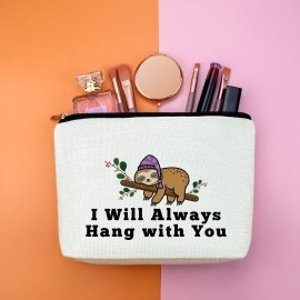 Sloth Gift for Women Daughter Sloth Makeup Bag Sloth Lover Gift for Girl Animal Lover Cosmetic Bag Thank You Christmas Thanksgiving Day New Year Inspirational Birthday Gift for Her Sister Friend