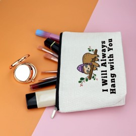 Sloth Gift for Women Daughter Sloth Makeup Bag Sloth Lover Gift for Girl Animal Lover Cosmetic Bag Thank You Christmas Thanksgiving Day New Year Inspirational Birthday Gift for Her Sister Friend