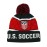 Icon Sports U.S. Soccer Federation Soccer Beanie - Pegged Unisex Pom Beanie