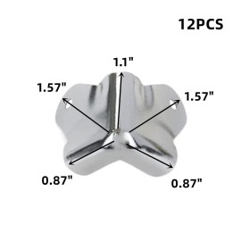 WDONAY 1.57 Silver Speaker Corners Protector Metal Cabinets Corner Protector Accessories with Mounting Screws for Home Audio Amplifier Stage Case Cabinet Corners Protector 12 PCS
