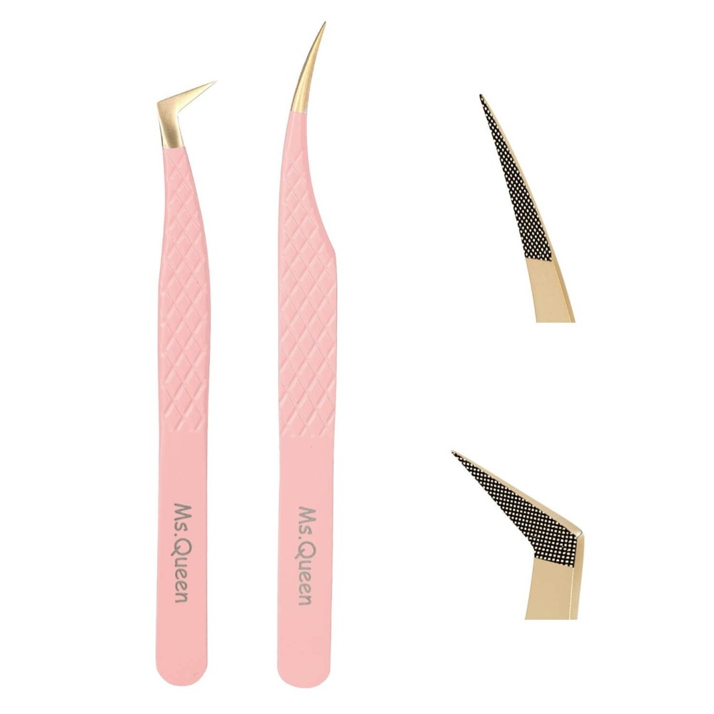 Ms.Queen Lash Extension Tweezers,2Pcs Fiber Tip Grip Boot Volume Tweezer and Dolphin Isolation Eyelash Tweezers Ms.Queen Lash Extension Tweezers,2Pcs Fiber Tip Grip Boot Volume Tweezer and Dolphin Isolation Eyelash Tweezers