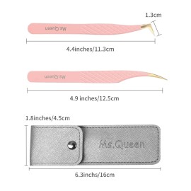 Ms.Queen Lash Extension Tweezers,2Pcs Fiber Tip Grip Boot Volume Tweezer and Dolphin Isolation Eyelash Tweezers Ms.Queen Lash Extension Tweezers,2Pcs Fiber Tip Grip Boot Volume Tweezer and Dolphin Isolation Eyelash Tweezers