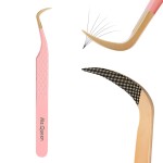 Ms.Queen Lash Tweezers for Eyelash Extensions,Fiber Tip Master Volume Lash Extension Tweezers with Diamond Grip