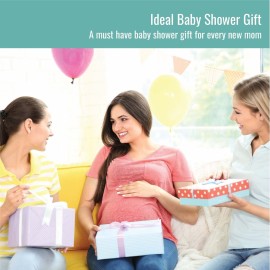 Featherhead 5-Piece 100% Cotton Muslin Hooded Bath Towel & Washcloths Unisex Set for Baby Boy & Girl - Ultra Soft and Extra Absorbent - Newborn Essential & Perfect Baby Registry Gift (Grey Elephant)