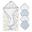 Featherhead 5-Piece 100% Cotton Muslin Hooded Bath Towel & Washcloths Set for Baby Boy - Ultra Soft and Extra Absorbent - Newborn Essential & Perfect Baby Registry Gift (Blue Foxes)