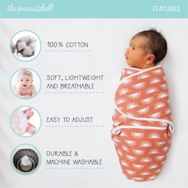 The Peanutshell Baby Swaddle Blankets Set of 3 - Baby Sleep Sack for Newborn, Newborns Sack 0-3, 3-6 Month Swaddles, Soft & Breathable Cotton - Desert Safari (S/M)