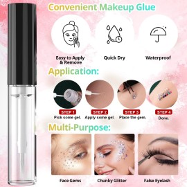 Colorful Flatback Face Gems and White & Beige Pearls for Makeup with Quick Dry Glue, Half Round Pearls Nail Art Rhinestones Glass Crystal Beads for Make-up Deco with Pickup Pencil + Tweezer Colorful Flatback Face Gems and White & Beige Pearls for Makeup with Quick Dry Glue, Half Round Pearls Nail Art Rhinestones Glass Crystal Beads for Make-up Deco with Pickup Pencil + Tweezer