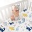 Plushii Crib Sheets for Baby Boys 4 Pack, 28x 52 Extra Soft Microfiber Crib Sheet Set for Standard Crib & Toddler Mattress Pad, Dinosaur & Elephant & Stars & Navy Blue