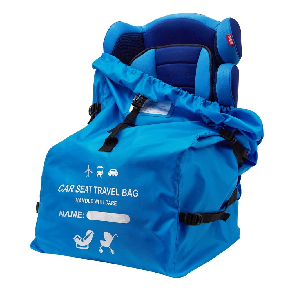 Clearworld Car Seat Travel Bag for Air Travel, Durable Gate Check Bag for Airport,Foldable Baby Stroller Travel Carry Bag, Fits Car Seats, Infant Carriers & Booster,Universal Size(Blue)