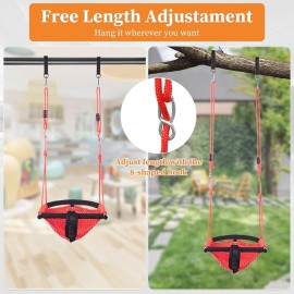 Hi-Na Kids Swing Seats Indoor Hand-Made Kids Swing with Adjustable Rope Outdoor Swing Seat Tree Swing Seat for Kids for Backyard Swing Seat for Kids for Playground Child Swing for Outside(Red)
