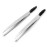2 Pcs Stainless Steel Eyebrow Tweezer with Brush Dual Endeds Slant Tip Tweezer Make Up Tools