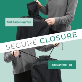 reperkid Umbrella Stroller Bag for Airplane Travel, Black and Green, 47 H x 15 W x 12 D, Fits Most Single and Double Umbrella Strollers - Premium Waterproof Cover, Adjustable Shoulder Strap