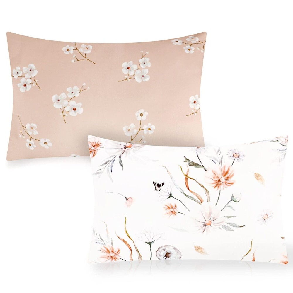 CARUILI 2 Pack Boho Toddler Pillowcase Girl, 14x20 Travel Pillow Case Cover, Ultral Soft Small Pillow Case, Envelope Style Kids Pillowcase, Wildflower Pattern