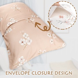 CARUILI 2 Pack Boho Toddler Pillowcase Girl, 14x20 Travel Pillow Case Cover, Ultral Soft Small Pillow Case, Envelope Style Kids Pillowcase, Wildflower Pattern