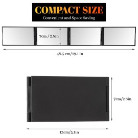 4 Way Mirror for Self Hair Cutting , Barber Mirrors , 360 Degree Handheld Desktop Self Haircut Mirror , Portable Foldable Makeup Mirror for Hair Coloring , Braiding