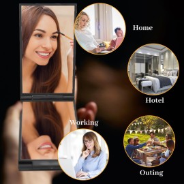 4 Way Mirror for Self Hair Cutting , Barber Mirrors , 360 Degree Handheld Desktop Self Haircut Mirror , Portable Foldable Makeup Mirror for Hair Coloring , Braiding