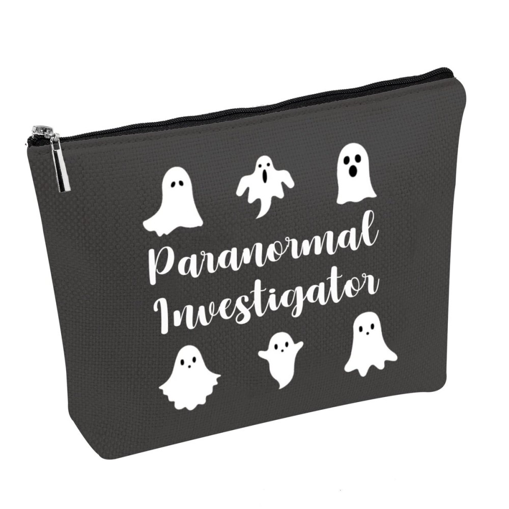 PWHAOO Halloween Ghost Hunter Cosmetic Bag Paranormal Investigator Cosmetic Bag Ghost Lover Gift (Paranormal Investigator B)