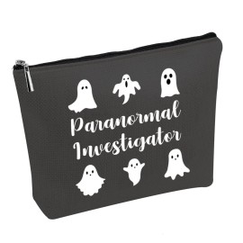 PWHAOO Halloween Ghost Hunter Cosmetic Bag Paranormal Investigator Cosmetic Bag Ghost Lover Gift (Paranormal Investigator B)