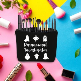 PWHAOO Halloween Ghost Hunter Cosmetic Bag Paranormal Investigator Cosmetic Bag Ghost Lover Gift (Paranormal Investigator B)