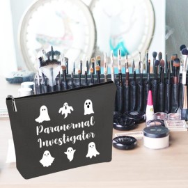 PWHAOO Halloween Ghost Hunter Cosmetic Bag Paranormal Investigator Cosmetic Bag Ghost Lover Gift (Paranormal Investigator B)