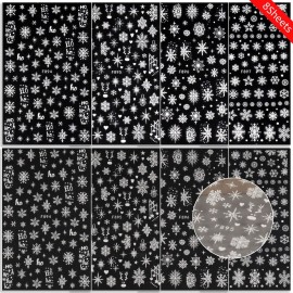 8 Sheets Snowflake Nail Art Stickers Decals 3D Self-Adhesive Christmas Nails Stickers Holographic White Shiny Sugar Glitter Snowflakes Lace Design DIY Sparkly Winter Xmas Decoration Decals (White) 8 Sheets Snowflake Nail Art Stickers Decals 3D Self-Adhesive Christmas Nails Stickers Holographic White Shiny Sugar Glitter Snowflakes Lace Design DIY Sparkly Winter Xmas Decoration Decals (White)