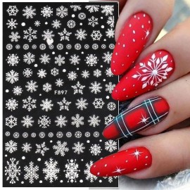 8 Sheets Snowflake Nail Art Stickers Decals 3D Self-Adhesive Christmas Nails Stickers Holographic White Shiny Sugar Glitter Snowflakes Lace Design DIY Sparkly Winter Xmas Decoration Decals (White) 8 Sheets Snowflake Nail Art Stickers Decals 3D Self-Adhesive Christmas Nails Stickers Holographic White Shiny Sugar Glitter Snowflakes Lace Design DIY Sparkly Winter Xmas Decoration Decals (White)