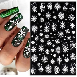 8 Sheets Snowflake Nail Art Stickers Decals 3D Self-Adhesive Christmas Nails Stickers Holographic White Shiny Sugar Glitter Snowflakes Lace Design DIY Sparkly Winter Xmas Decoration Decals (White) 8 Sheets Snowflake Nail Art Stickers Decals 3D Self-Adhesive Christmas Nails Stickers Holographic White Shiny Sugar Glitter Snowflakes Lace Design DIY Sparkly Winter Xmas Decoration Decals (White)