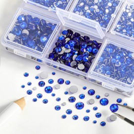 Beadsland 4300pcs Flatback Rhinestones,Royal Blue Rhinestone Nail Gems Round Crystal Rhinestones for Crafts,Mixed 6 Sizes with Picking Tweezers and Wax Pencil Kit, SS6-SS20,Sapphire Beadsland 4300pcs Flatback Rhinestones,Royal Blue Rhinestone Nail Gems Round Crystal Rhinestones for Crafts,Mixed 6 Sizes with Picking Tweezers and Wax Pencil Kit, SS6-SS20,Sapphire