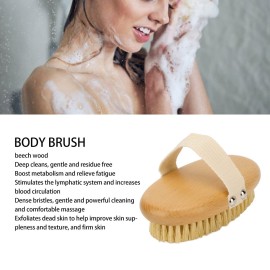 Body Brush, Exfoliating Body Skin Scrubber, Beech Wood Skin Brush with Massage Effect for Legs Foot, Skin Firming Removes Dead Skin, for Body, Back, Leg,Foot