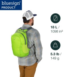 Osprey Ultralight Collapsible Stuff Pack - Lightweight, Packable Travel Backpack - Extra Bag For Travel and Every Day - 18 L Capacity Daypack to Expand Luggage, Black