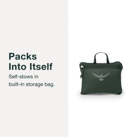 Osprey Ultralight Collapsible Stuff Pack - Lightweight, Packable Travel Backpack - Extra Bag For Travel and Every Day - 18 L Capacity Daypack to Expand Luggage, Black