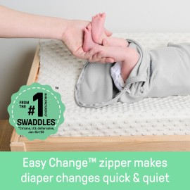 SwaddleMe by Ingenuity Easy Change Baby Swaddle in Size Small/Medium, 0-3 Months, 7-14 Pounds, 3-Pack with Easy Change Zipper -Zebra Botanical