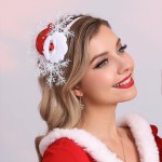 Catery Santa Headband Christmas Snowflake Headband Holiday Hair Accessories for Women