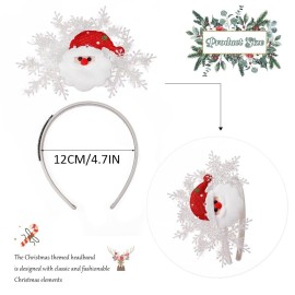 Catery Santa Headband Christmas Snowflake Headband Holiday Hair Accessories for Women