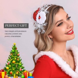 Catery Santa Headband Christmas Snowflake Headband Holiday Hair Accessories for Women