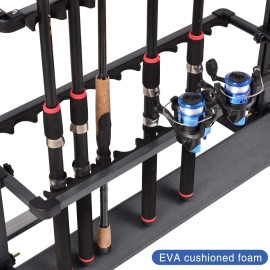 JOYWAVE Fishing Rod Holders,Aluminium Fishing Pole Holders,Portable Fishing Rod Rack,Holds Up to 24 Rods,Fishing Pole Vertical Ground Display Rack