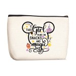 Cartoon Mouse Cute Mouse Themed Gifts Cosmetic Bag for Women Teen Girls Birthday This Girl Runs On Snacks Makeup Bag Funny Anime Pouch Travel Bags Skincare Toiletry Bag Makeup Bag Anime Gifts