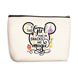 Cartoon Mouse Cute Mouse Themed Gifts Cosmetic Bag for Women Teen Girls Birthday This Girl Runs On Snacks Makeup Bag Funny Anime Pouch Travel Bags Skincare Toiletry Bag Makeup Bag Anime Gifts