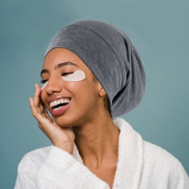 OLESILK Mulberry Silk Bonnet for Women, Unisex Adjustable Sleep Cap, Real Silk Hair Wrap, Pearl Grey OLESILK Mulberry Silk Bonnet for Women, Unisex Adjustable Sleep Cap, Real Silk Hair Wrap, Pearl Grey