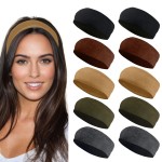 Styla Hair Headbands for Women Stretch Fashion Head Bands 10 Pack Non-Slip Head Wraps Great for Spa, Sports, Yoga, Pilates, Running, Gym Headband, Workouts (Earth Tones)